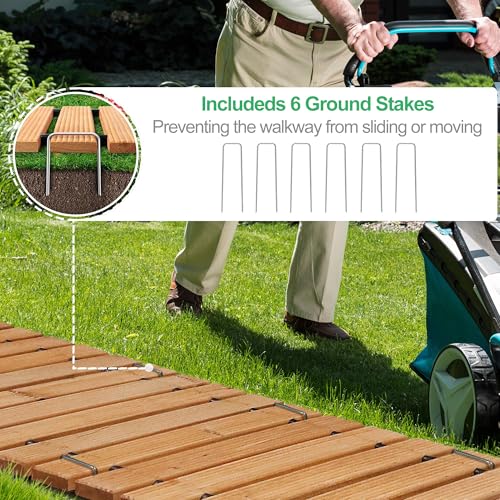 7' Wooden Garden Pathway (7ft (L) x 22in (W) / Natural-curved)