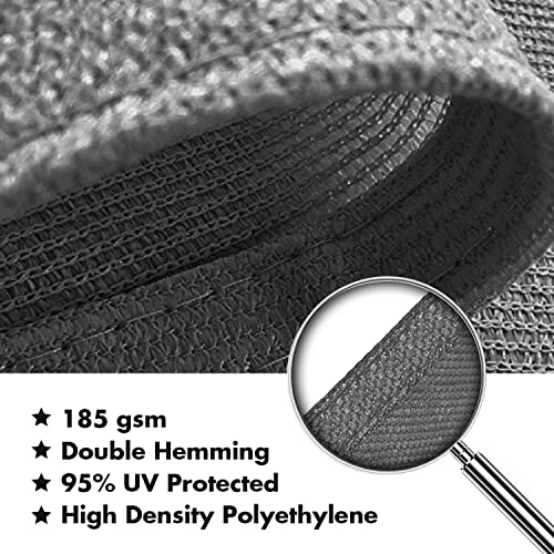 14'X24' Sun Shade Sail Dark Gray Curved Rectangle Customizable