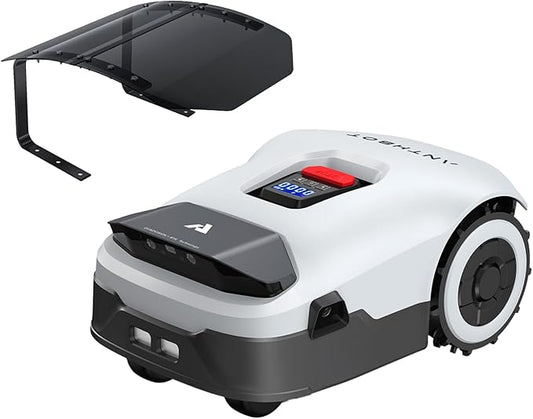 Robot Lawn Mower with Garage - NO Wire Robotic Lawnmower 0.22 Acre, Full Band RTK+4-Eye Vision, Automatic Mapping, 20 Multi-Zone Management, Accurate Obstacle Avoidance, APP Control