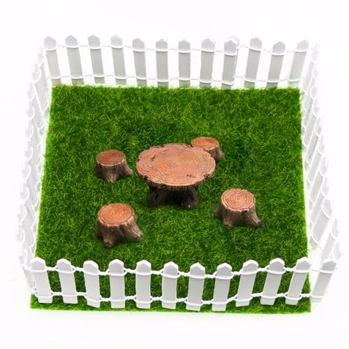 35 Inches Mini Fairy Garden Fence DIY Small Wood Decorative Picket Fence Micro Landscape Miniature Ornaments for Dollhouse (2 Count)