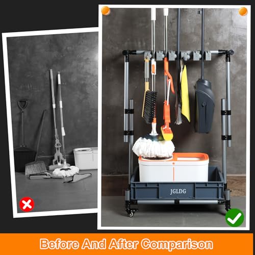 Freestanding Mobile Cleaning Tool Storage Rack (Medium)