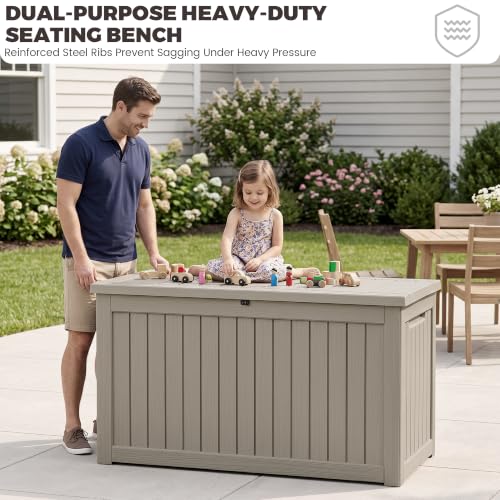 Outdoor Storage Box (Grey / 270 Gallon 3.1 XXL)