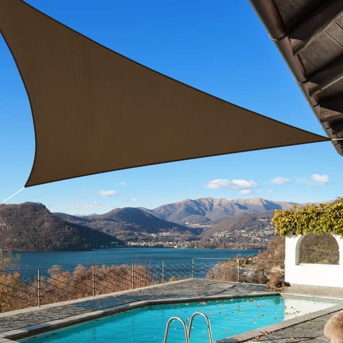 12'x12'x17' Sun Shade Sail Brown Curved Triangle Customizable (Brown / 12'X12'X17'custom)