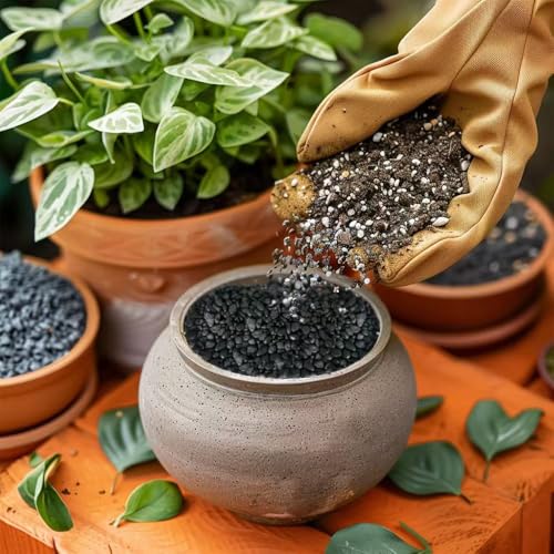 0.88 LB Black Gravels Small Stones Succulent Mini Rocks (Black)