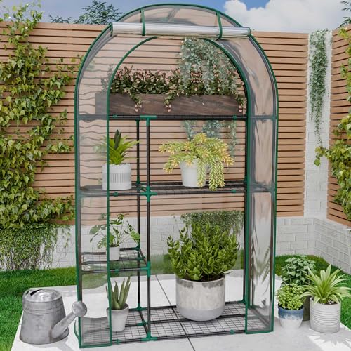 4 Tier Mini Greenhouse for Outdoors (White / 63" x 40")