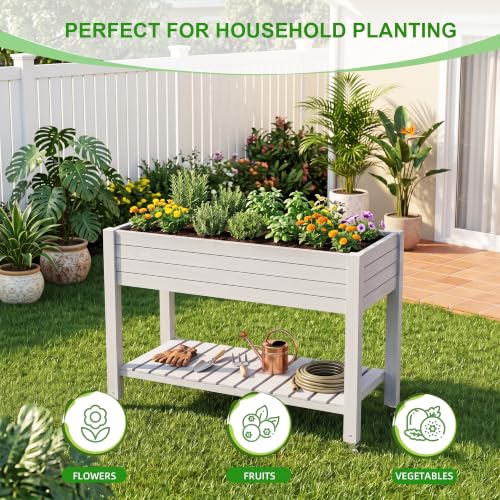 Elevated Resin Raised Garden Bed (Medium Ashen / 43.31*17.72*33.66)