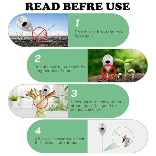 2 Pcs Soil Moisture Meter (WHITE+WHITE)