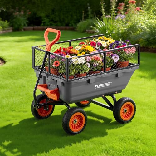 800LBS 7 CU.FT Poly Garden Cart Dump Wagon (Grey01)