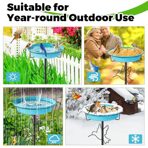 Bird Baths for Outside (Blue)