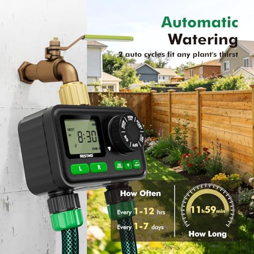2 Zone Programmable Sprinkler Timer for Outdoor Hose Faucet 2 Pack (2 Zone / 2 Pack)