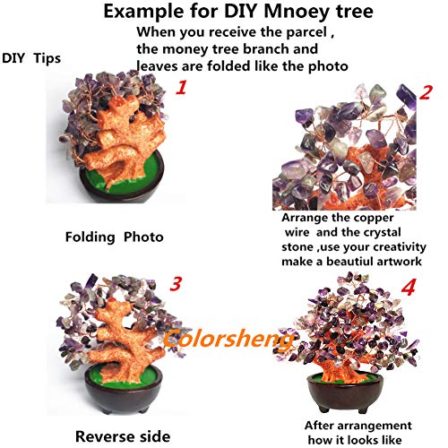 7 Inch Quartz Crystal Money Tree Bonsai Feng Shui Gem Decoration for Wealth and Luck