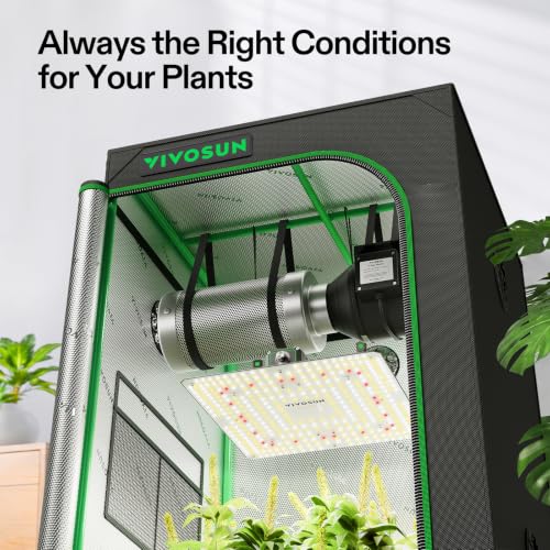2.3x2.3ft Grow Tent Kit with 150W LED Grow Light A22 Smart Plug (28"x28"x63")