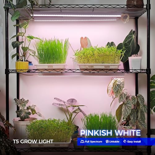 Grow Lights for Indoor Plants (Pinkish White / 2ft-white Cover)