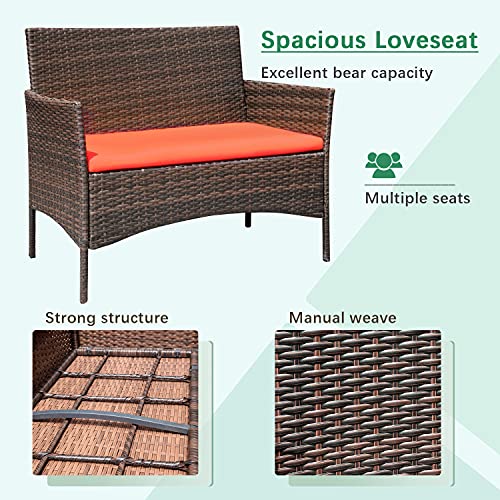 Patio Furniture 4 Pieces Conversation Sets