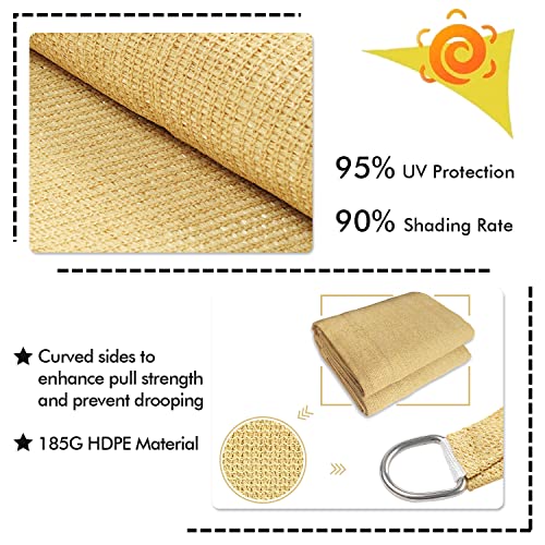 9'X11' Sun Shade Sail Sand Curved Rectangle Customizable