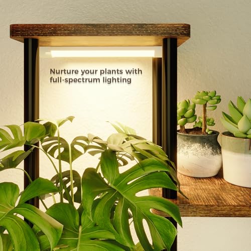 Tall Plant Stand Indoor with Grow Light Corner Plant Shelf (Brown Oak pro / 5 Tier)