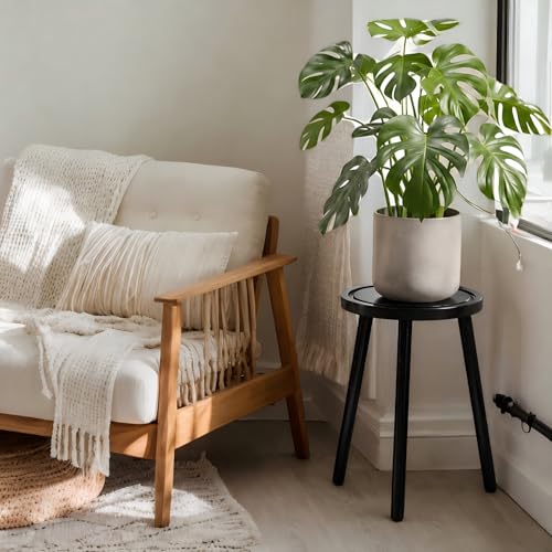 2 Pack Wood Plant Stands Indoor (Black / 2 Pack)