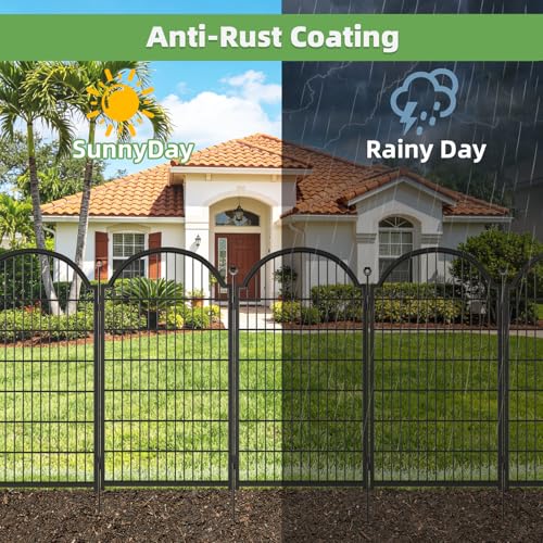 8 Panels No Dig Garden Fence (Black / 48 in(H))