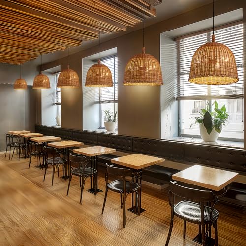 13.8" Rattan Pendant Light (Dark Brown Rattan / 13.77" 3-Light)
