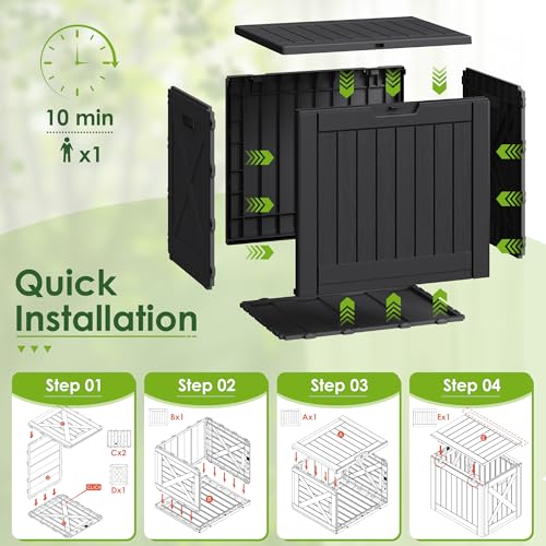 40 Gallon Outdoor Deck Box (40 Gallon / Dark Black)