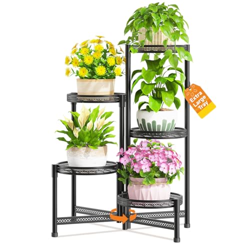 Plant Stand Indoor Outdoor Tall with 10 Inch Larger Tray