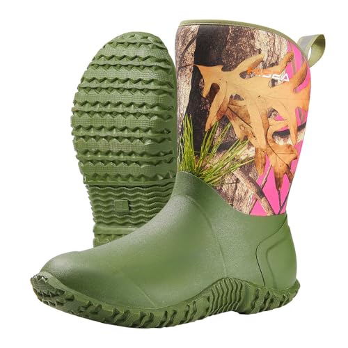 Women's Mid Calf Neoprene Rain Boots Roll Down Rubber Shoes