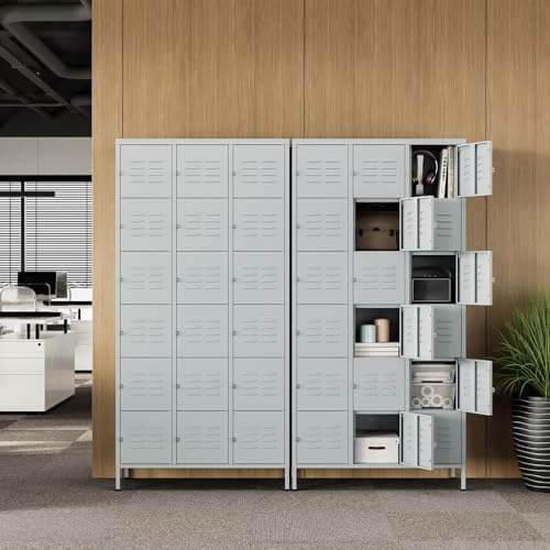 Metal Lockers for Employees (18 Door / Grey)