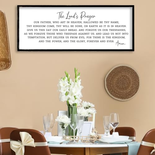 Our Father Prayer Wall Decor (40"L x 15"W / Our Father Prayer (Black))