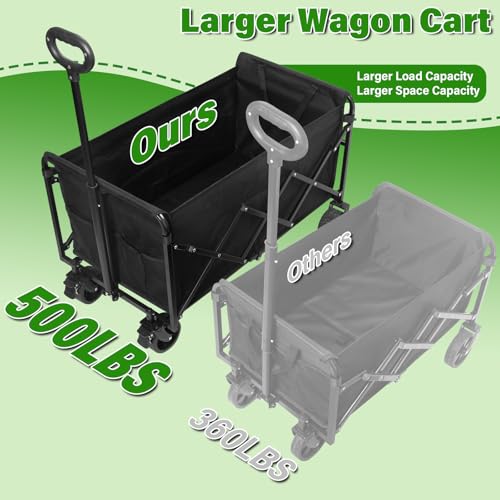 Wagon Cart Foldable (Black-500lbs)