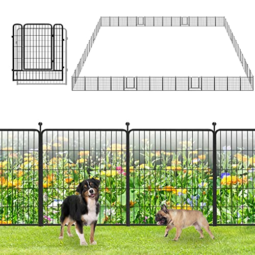 Garden Fence with Gate Metal Fencing Outdoor for Yard