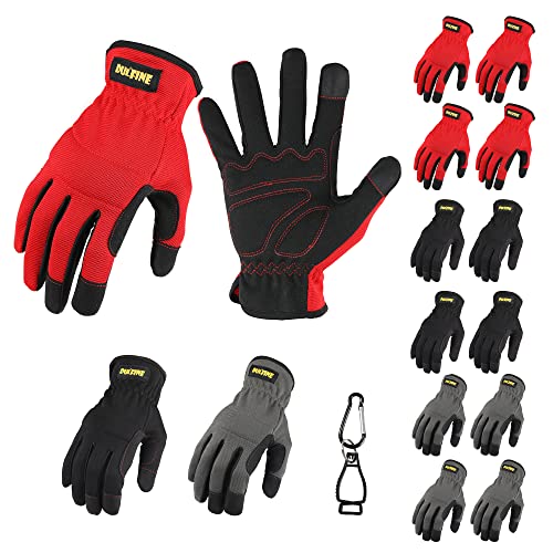 High Performance 12 Pairs Pack Work Gloves for Men Multicolor XXL (Multicolor (12 Pairs) / XX-Large)