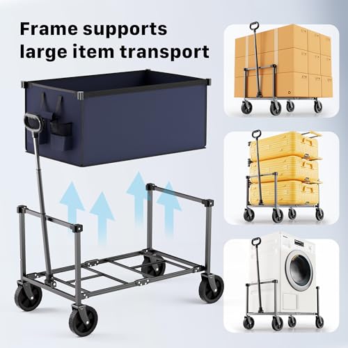 29.3" Collapsible Wagon Cart (Darkblue / 150L)