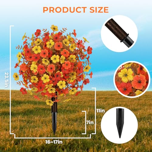2pcs Fall Artificial Topiary Ball Trees (Mixed Color)