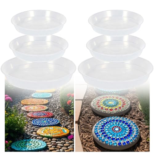 6 Pcs Round Stepping Stone Molds (Round-Clear)