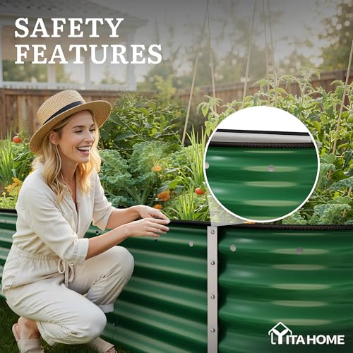 8x2x1.5ft Galvanized Oval Raised Garden Bed (8x2x1.5ft / Green)