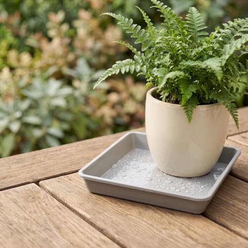 15 PCS 8.8 x 8.8 Inch Square Plant Saucer (8.8 Inch 15 Pcs / Gray)