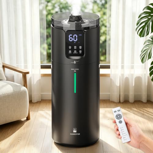 16L Cool Mist Humidifiers for Large Room Whole House 1500 sq.ft (Black)