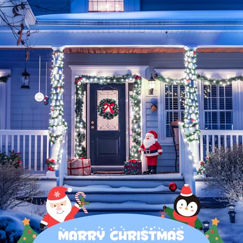 2 Pack Solar String Lights Outdoor (White / 100LED*2)