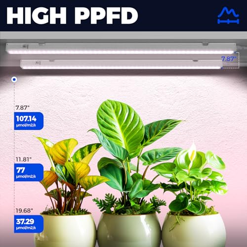 Grow Lights for Indoor Plants (Pinkish White / 2ft-white Cover)