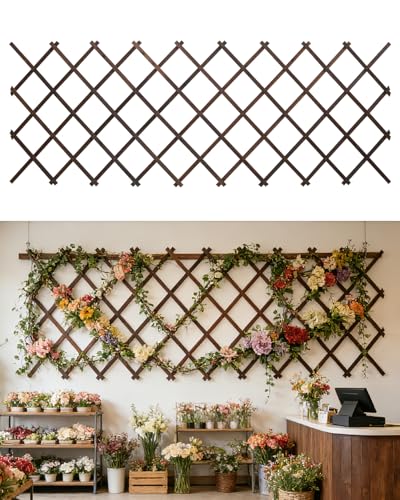 1Pack 47.2Inch Wooden Lattice Wall (1 Pack / 2 x 10 ft)