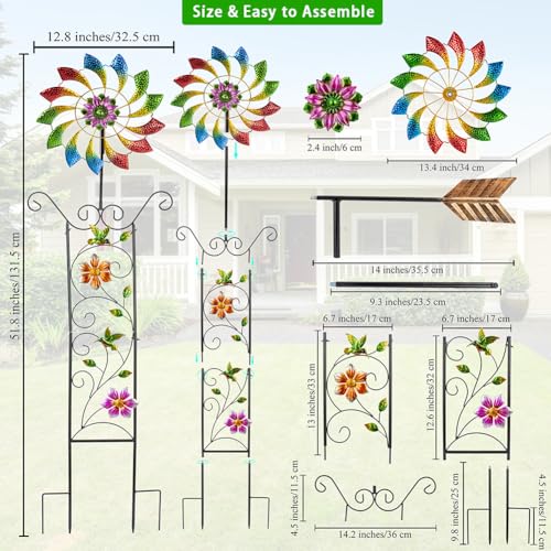 51.8" Wind Spinner with Garden Trellis