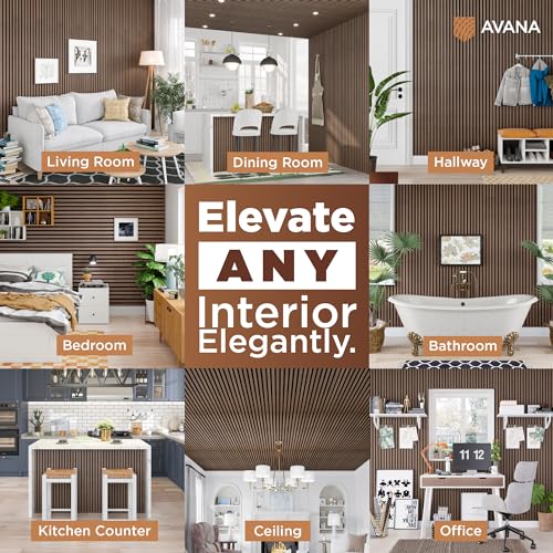 Acoustic Wood Wall Panels (Traditional Walnut / 94X11 (2 PCs))