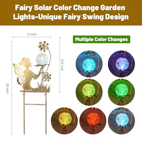 Solar Lights Fairy Garden Decor for Outside