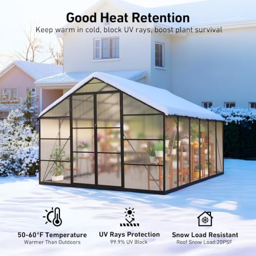 10x12 FT Greenhouse with Hygrometer (10x12 FT with thermometers)