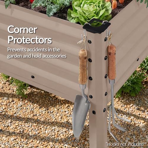 72x24x30in Non Toxic Galvanized Raised Garden Bed (72x24x30in / Taupe)
