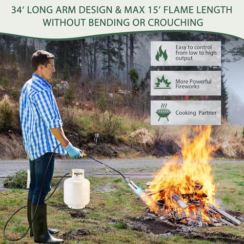 Portable Propane Torch Weed Burner Kit with Storage Bag (Blue 2)