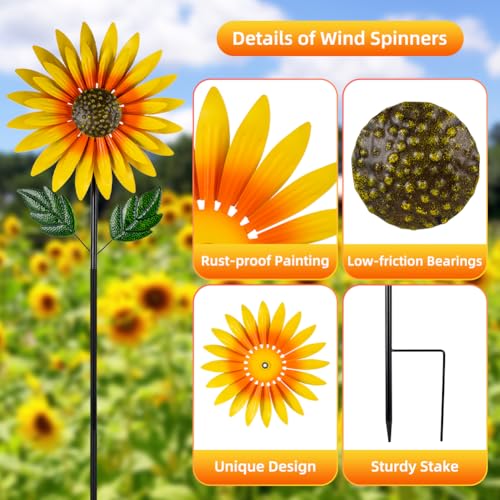 Sunflower Wind Spinners Outdoor