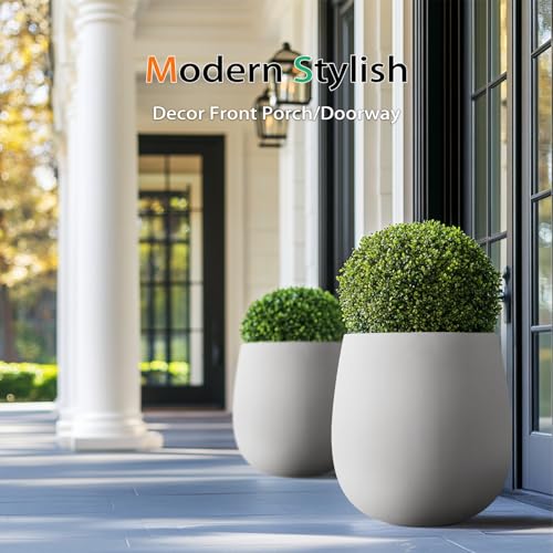 Oval Concrete Planters for Outdoor Plants
