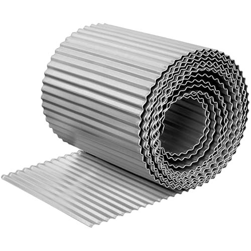 Garden 20 Feet Corrugated Edging (Silver-Narrow Wave / 8"x20')