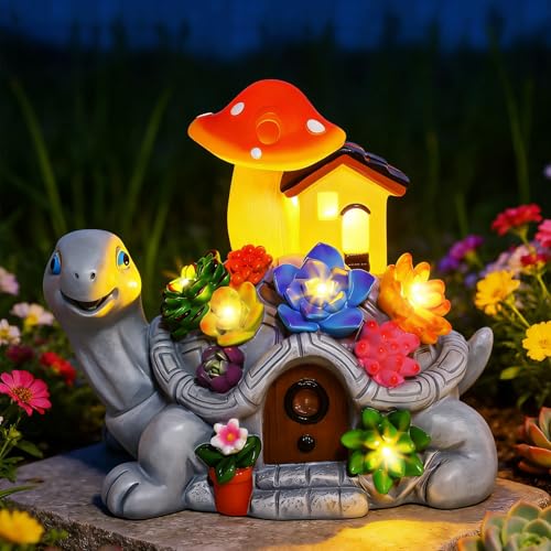 Solar Garden Decor Turtle (solar turtle statue)